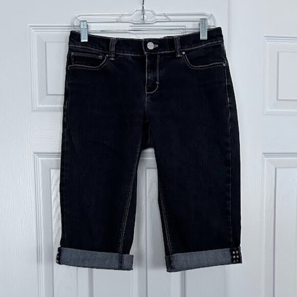 White House Black Market Pedal Pusher Capri Noir Jeans - Picture 4 of 11